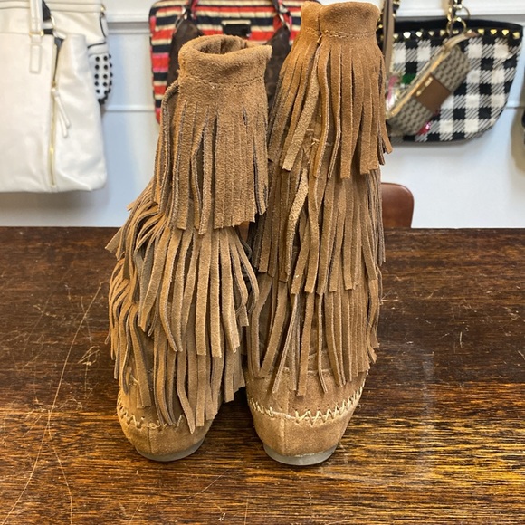 Suede fringed boots - Picture 4 of 5